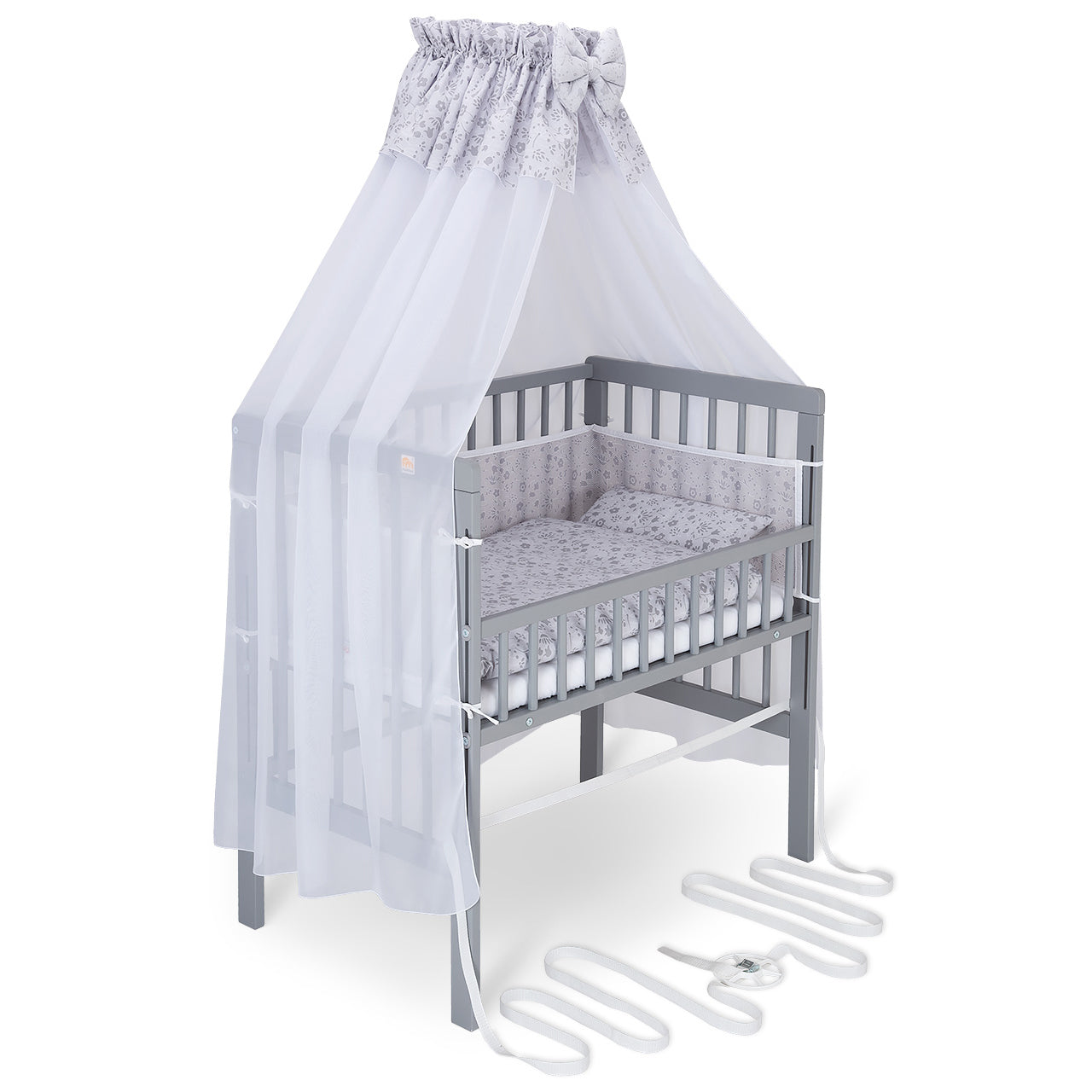 Beistellbett Boxspring Fix grau