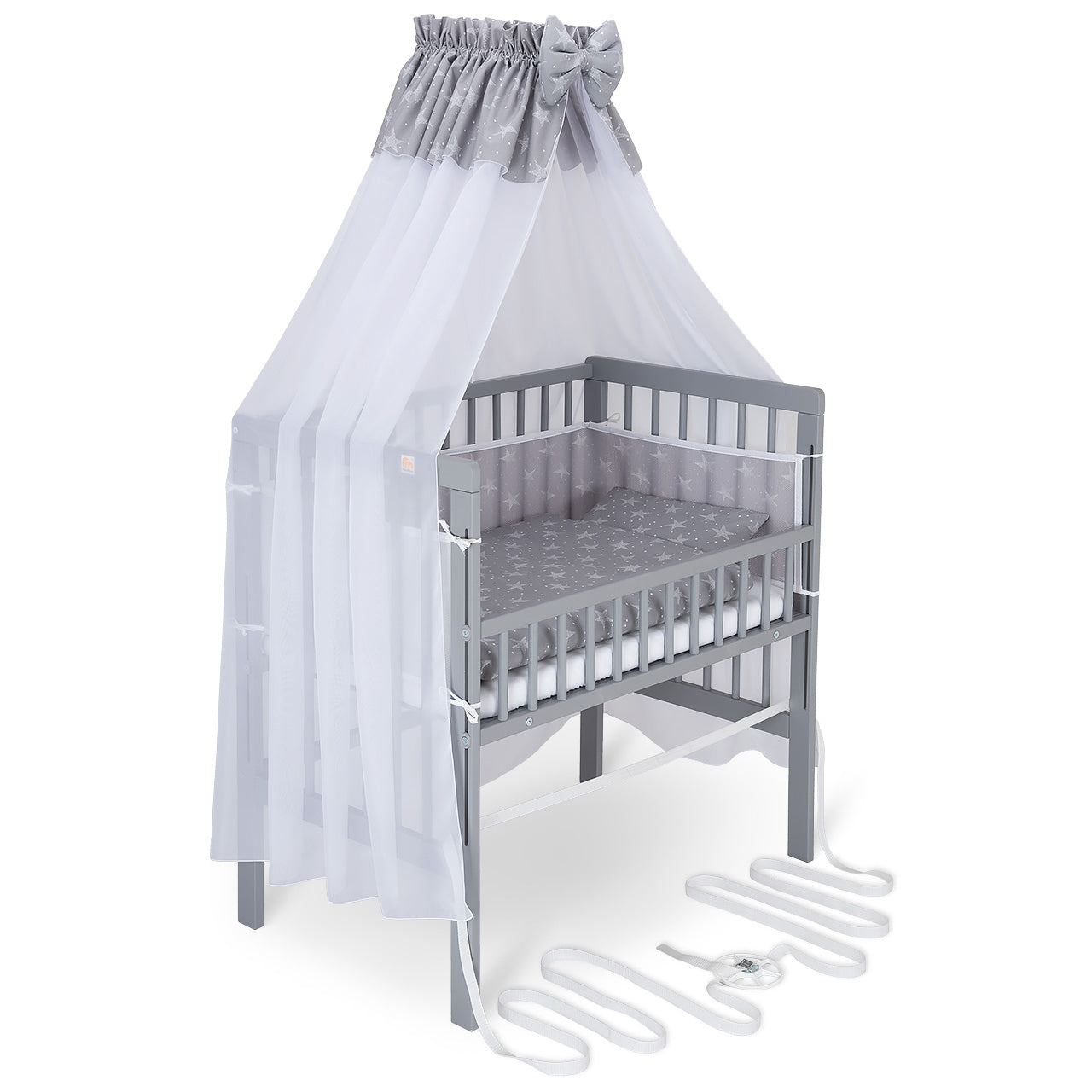 Beistellbett Boxspring Fix grau