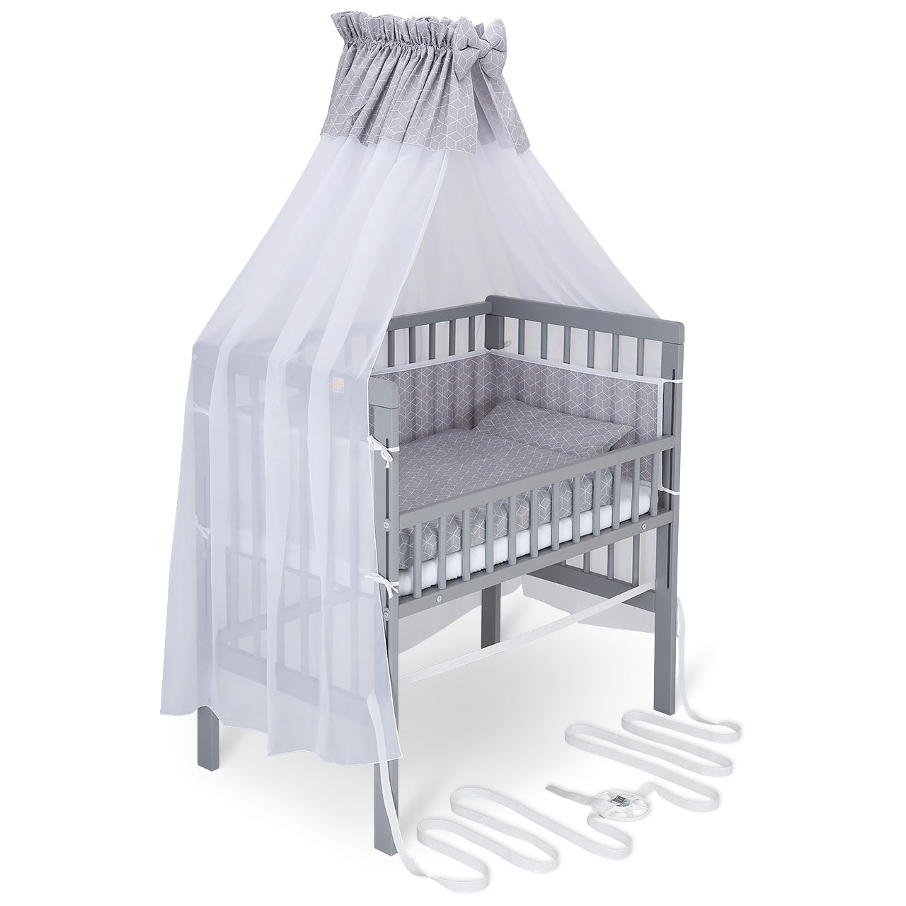 Beistellbett Boxspring Fix grau