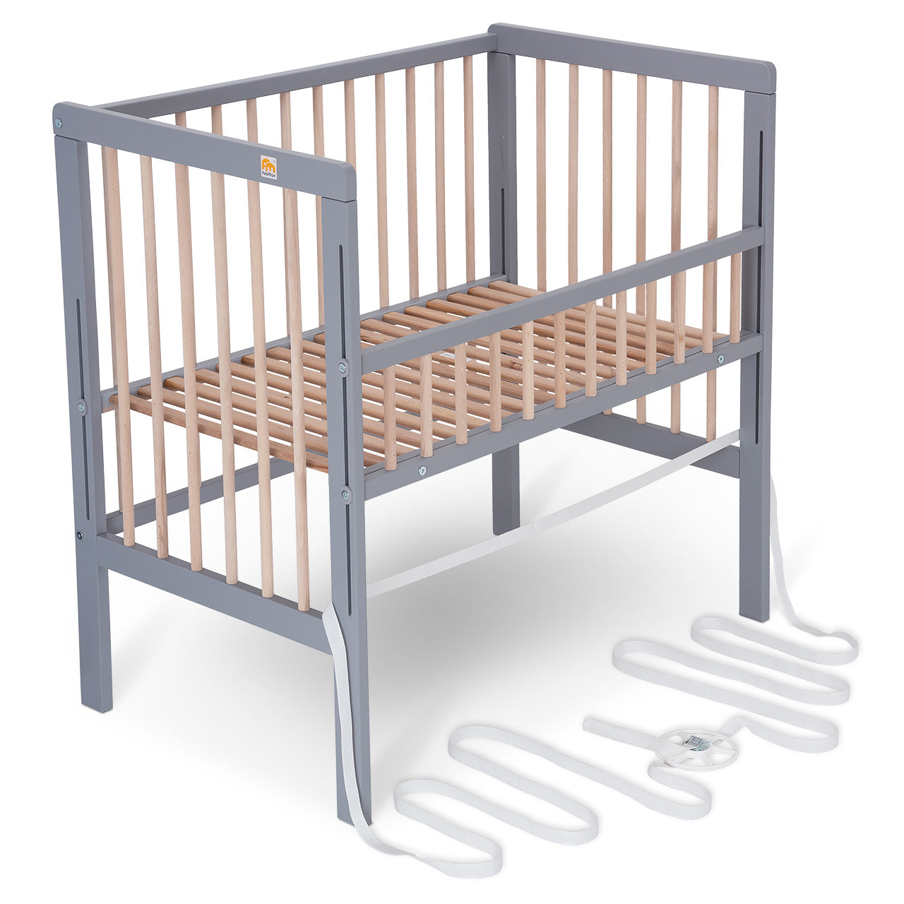 Beistellbett Boxspring Fix grau / natur