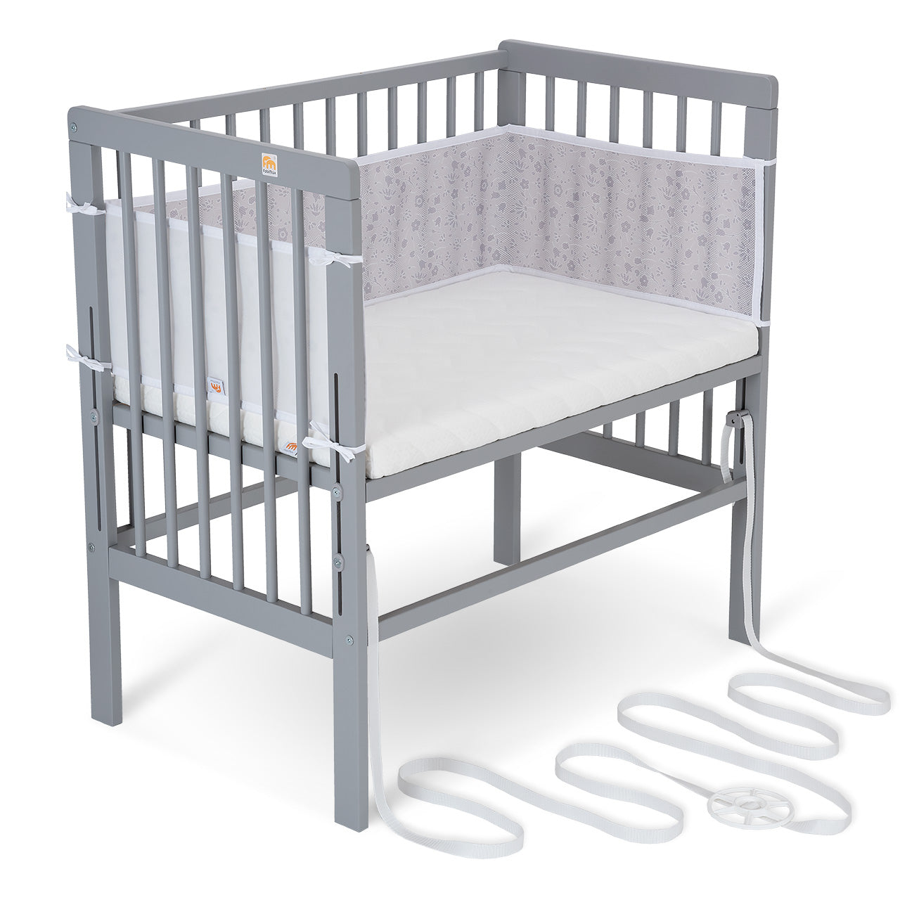 Beistellbett Boxspring grau