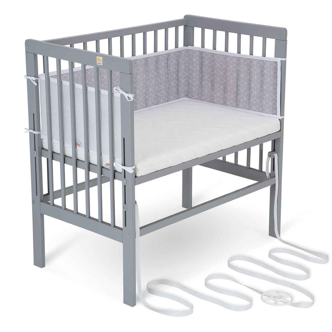 Beistellbett Boxspring grau