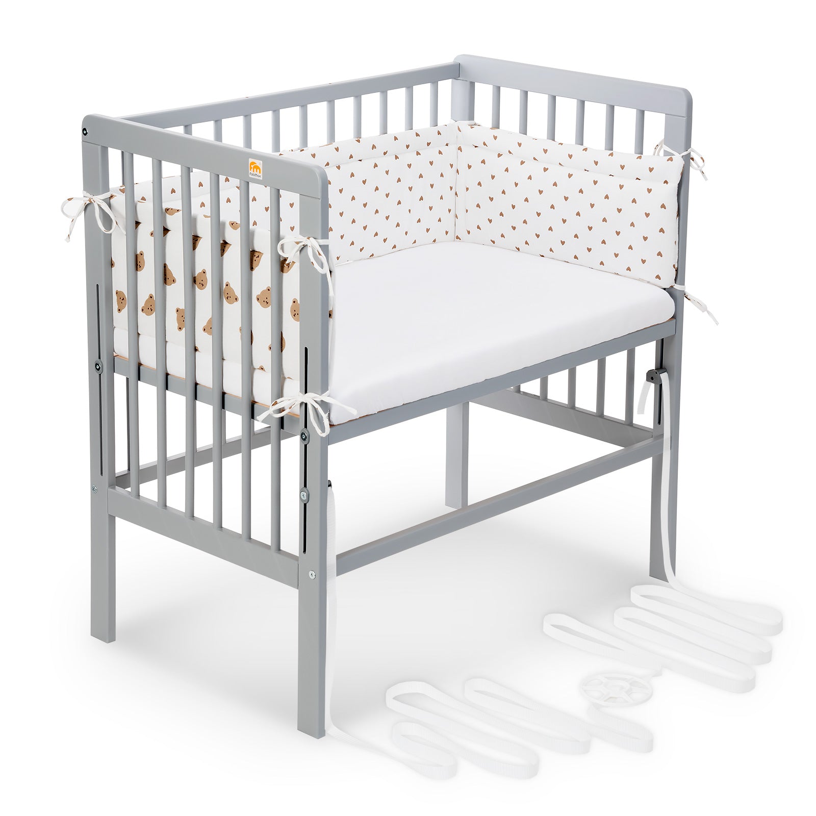 Beistellbett Boxspring grau