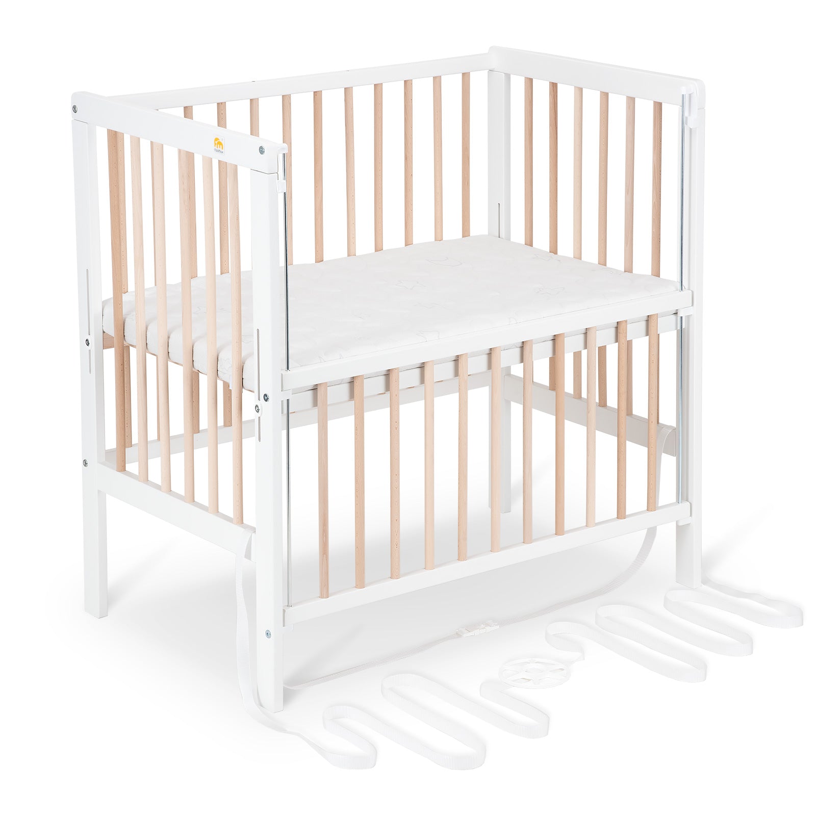 Beistellbett Boxspring Flex weiß / natur