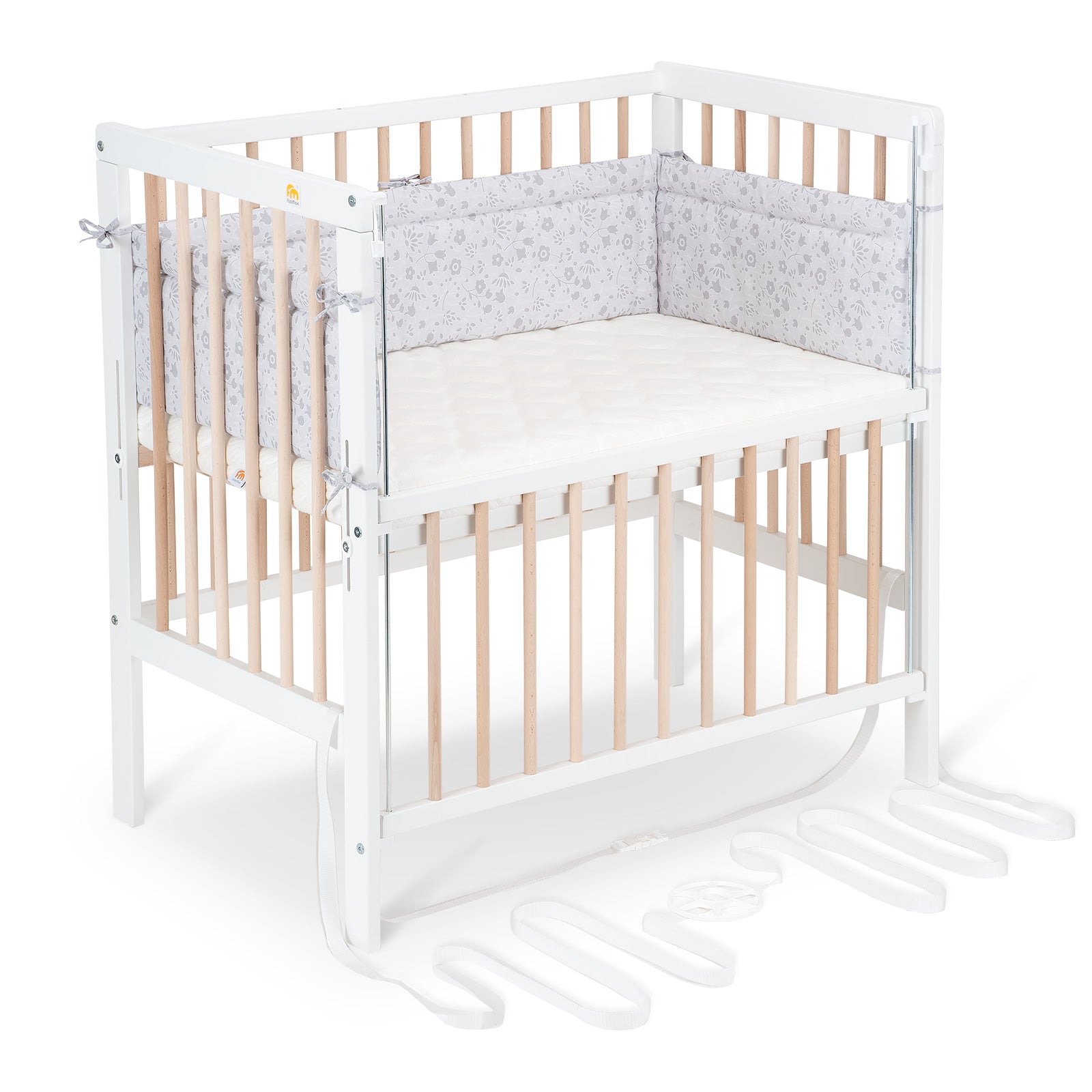 Beistellbett Boxspring Flex weiß / natur