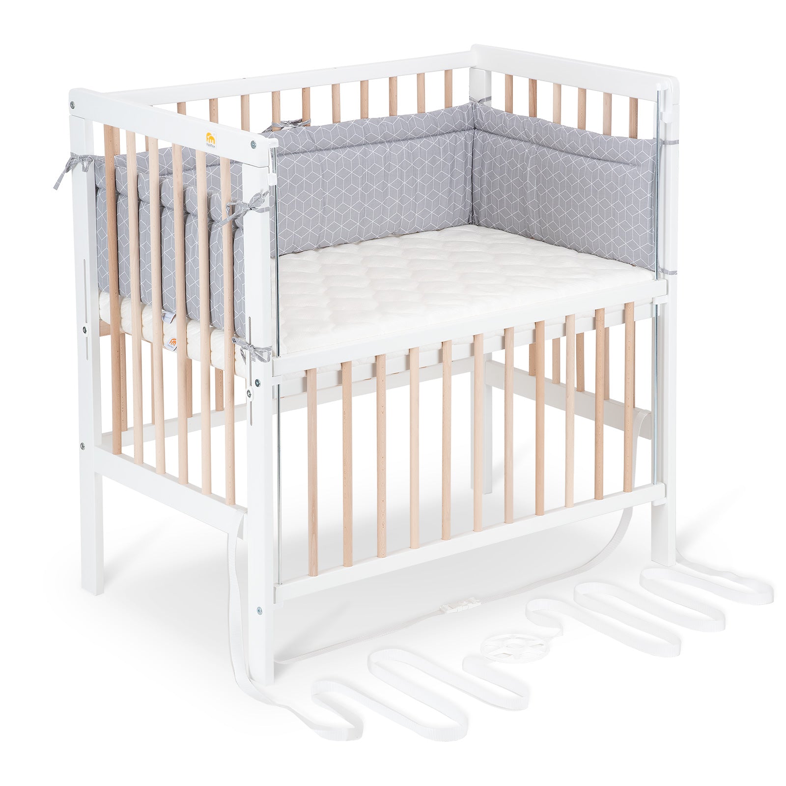 Beistellbett Boxspring Flex weiß / natur