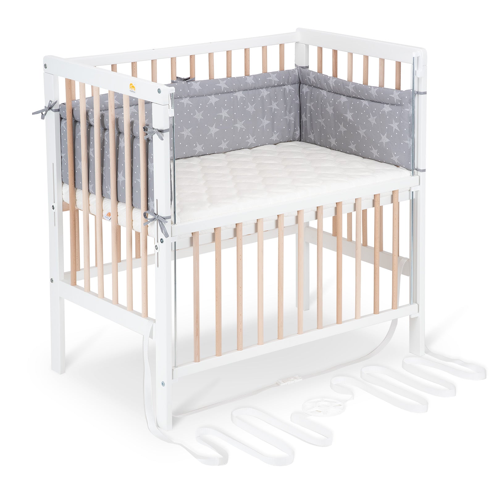 Beistellbett Boxspring Flex weiß / natur