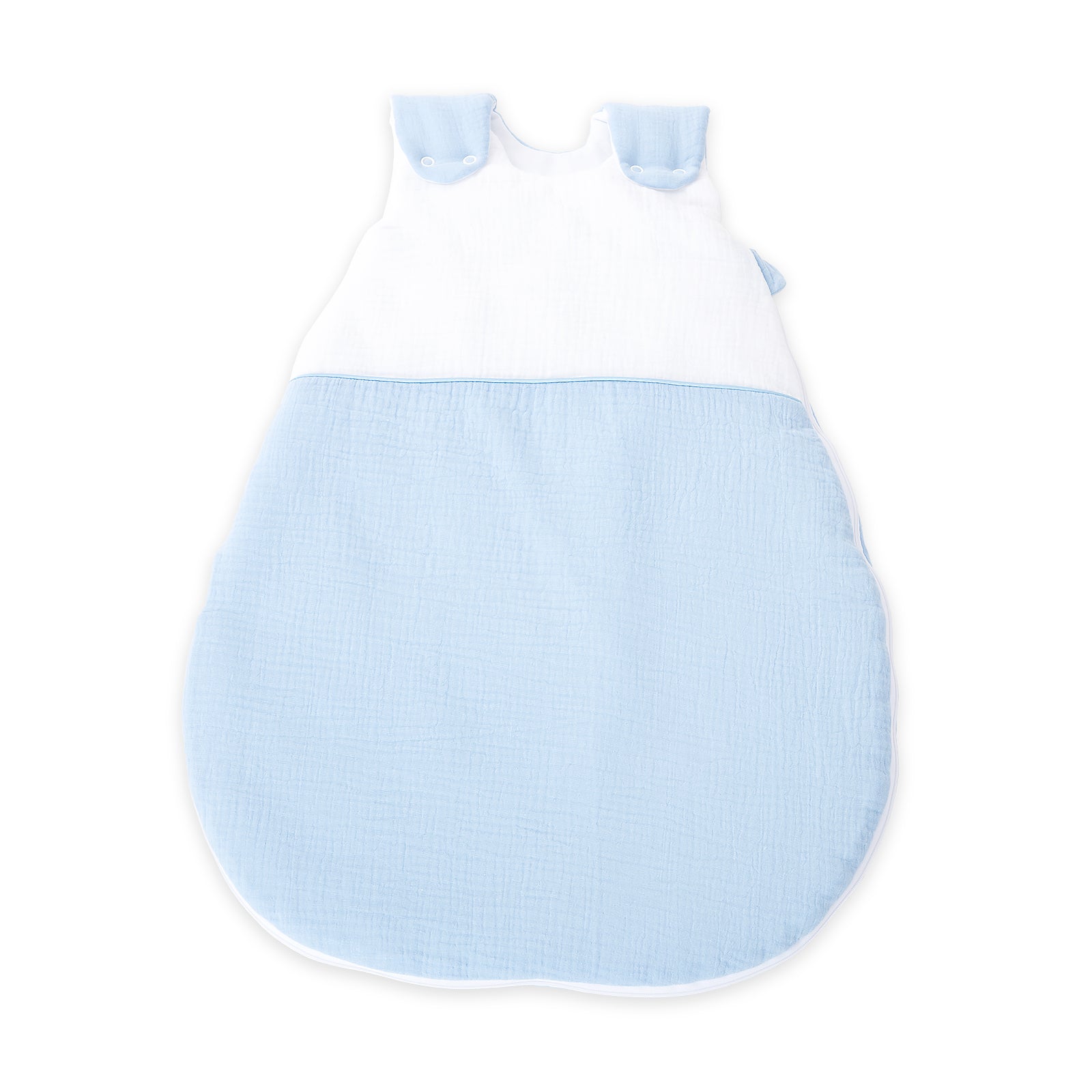 sommer schlafsack musselin Musselin Schlafsack mit Knöpfen Blau – FabiMax