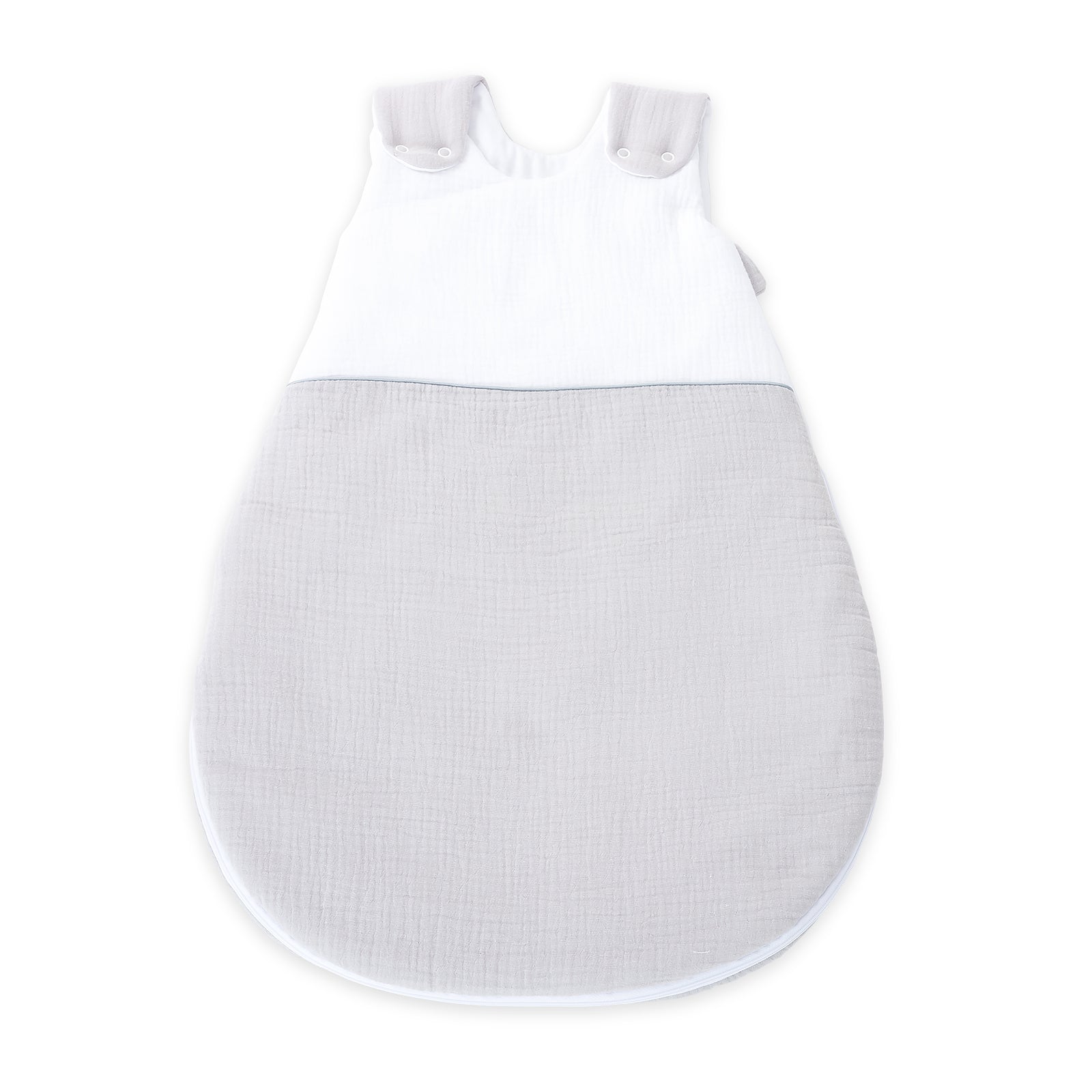 schlafsack grau Musselin Schlafsack mit Knöpfen Grau – FabiMax