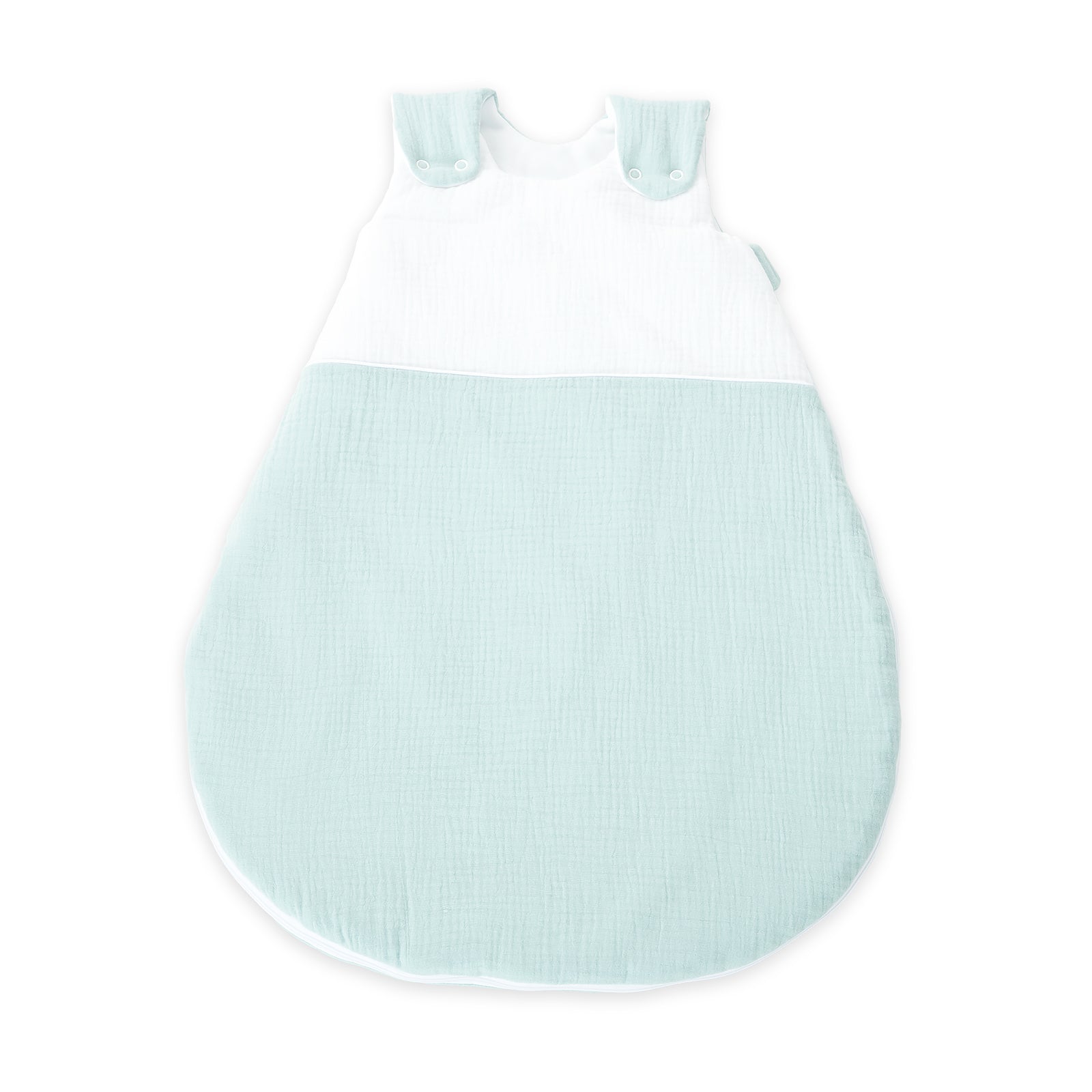 Muslin sleeping bag with buttons green
