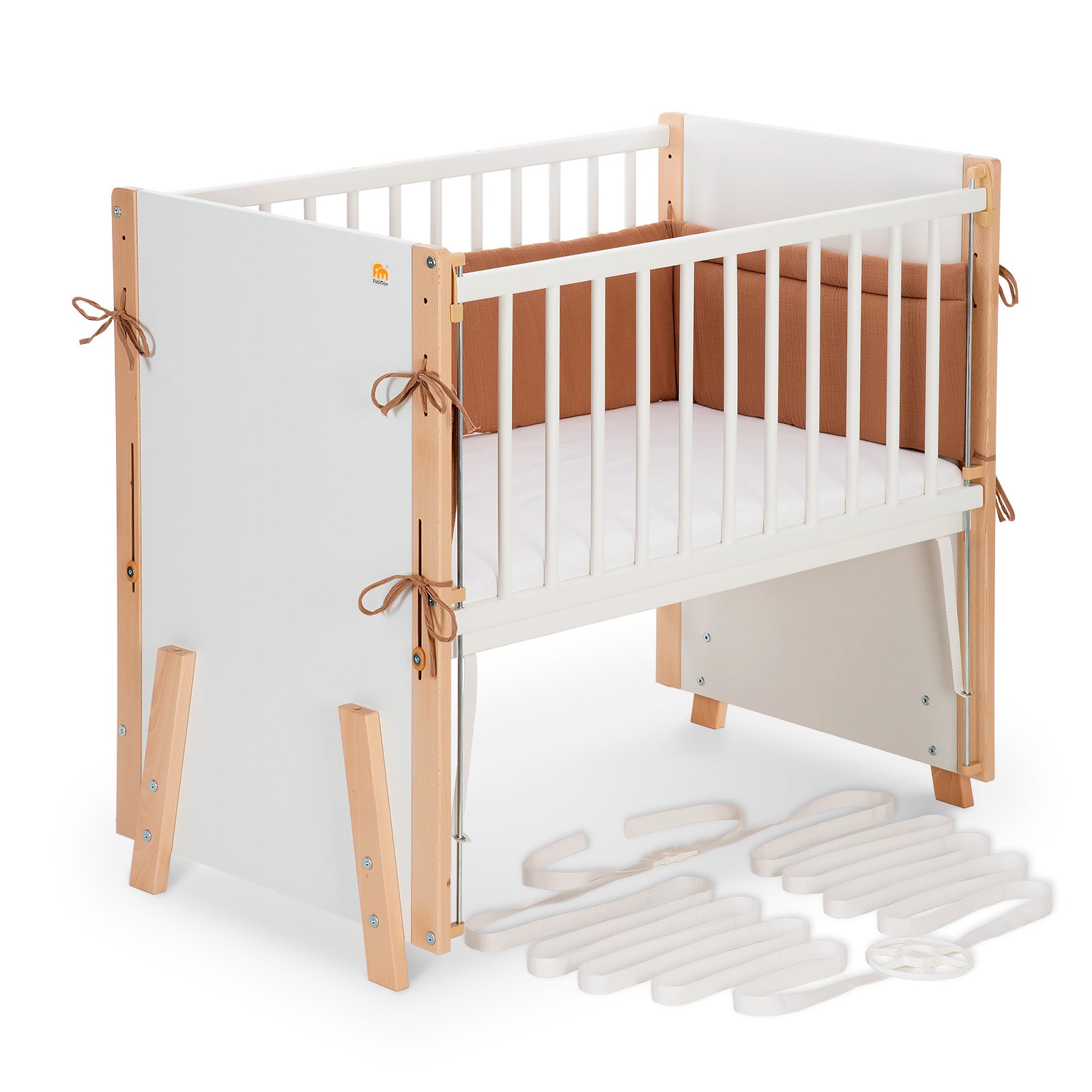 Beistellbett Boxspring Vario Weiß / Natur