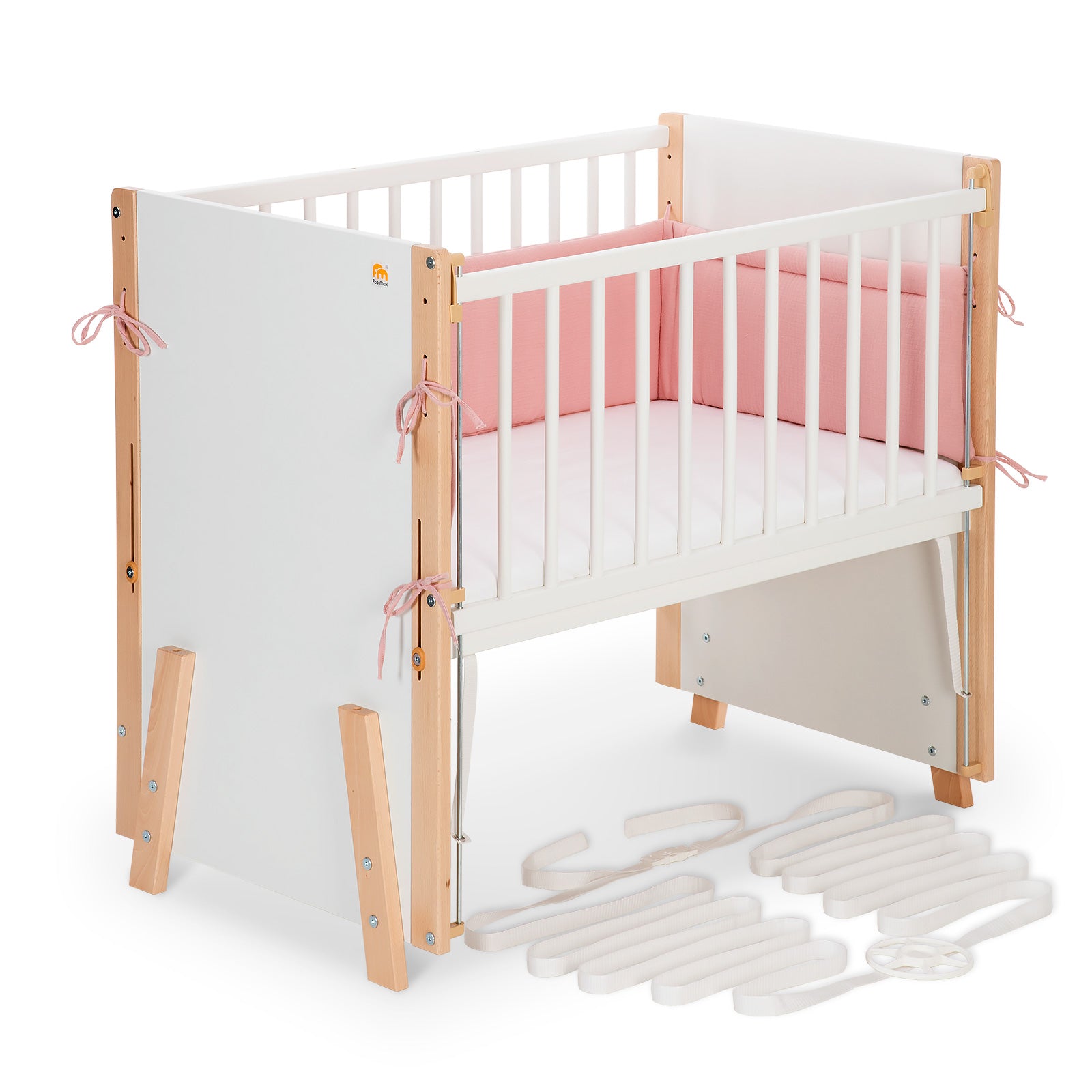 Beistellbett Boxspring Vario Weiß / Natur