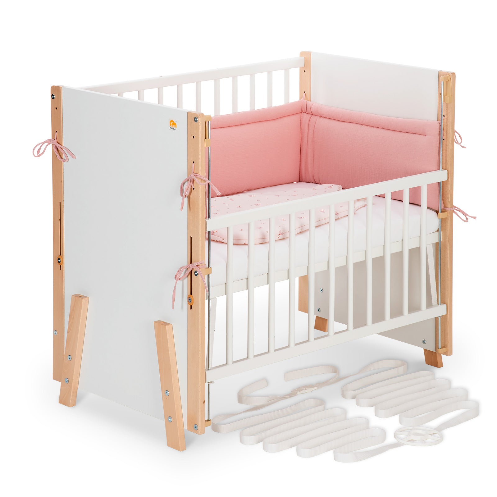 Beistellbett Boxspring Vario Weiß / Natur