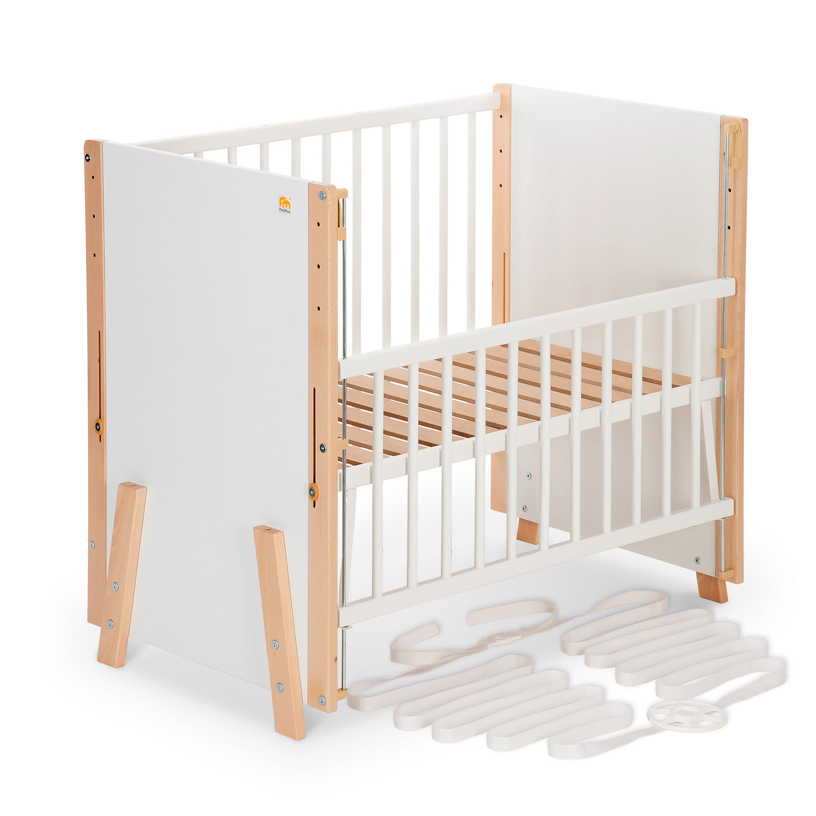 Beistellbett Boxspring Vario Weiß / Natur