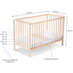 Kinderbett Nubi Natur 120x60