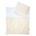 Musselin Babybett-Set, 80x70 + 30x40 cm einfarbig Creme