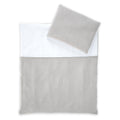 Musselin Babybett-Set, 80x70 + 30x40 cm einfarbig Grau