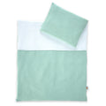 Muslin baby bed set, 80x70 + 30x40 cm, plain green