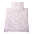 Musselin Babybett-Set Rosa Blümchen, 80x70 + 40x30 cm