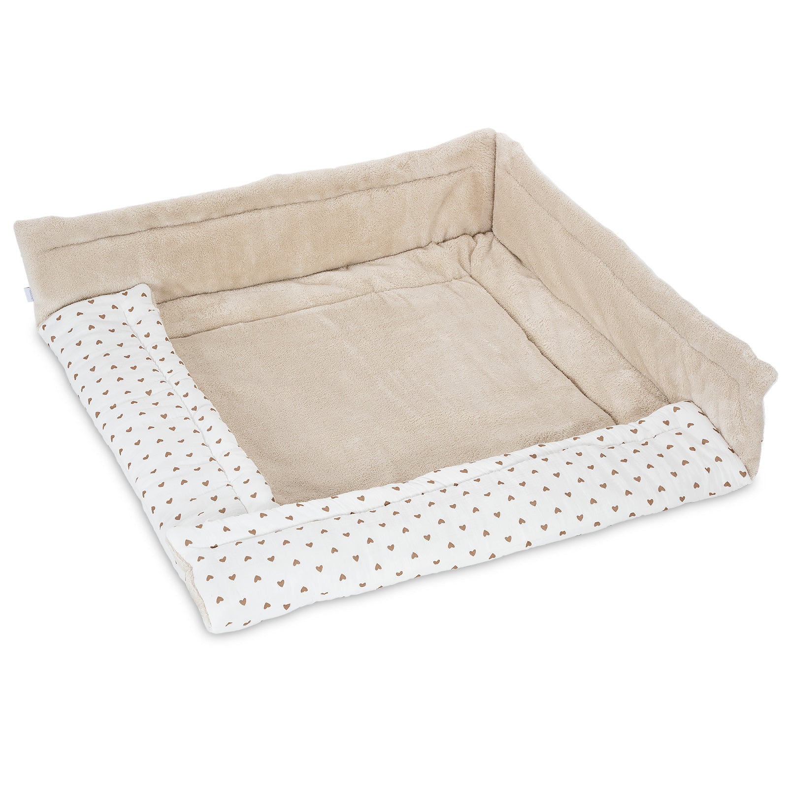 Teddy / Musselin Laufgittereinlage 100x100 Herzen