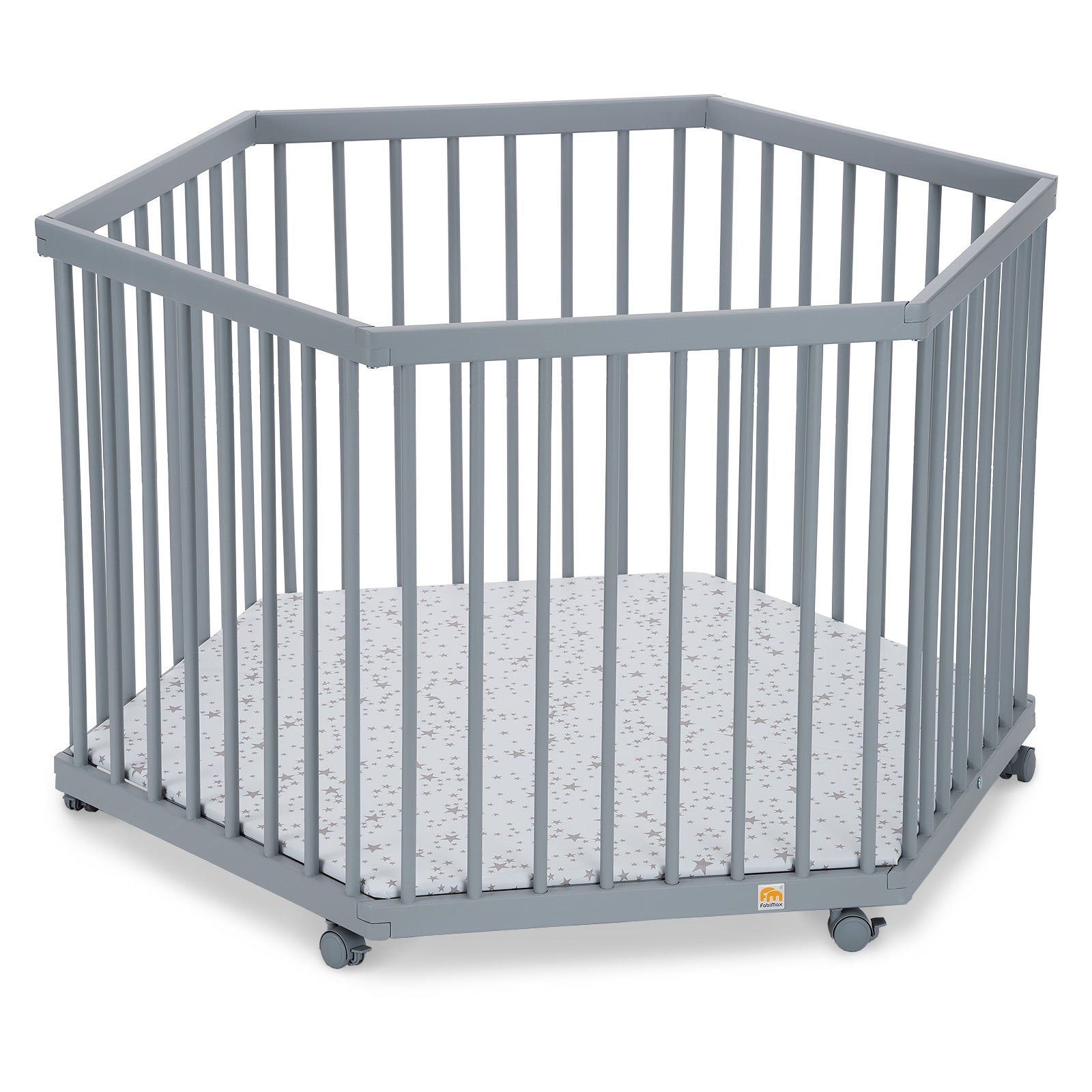 Playpen hexagonal painted grey