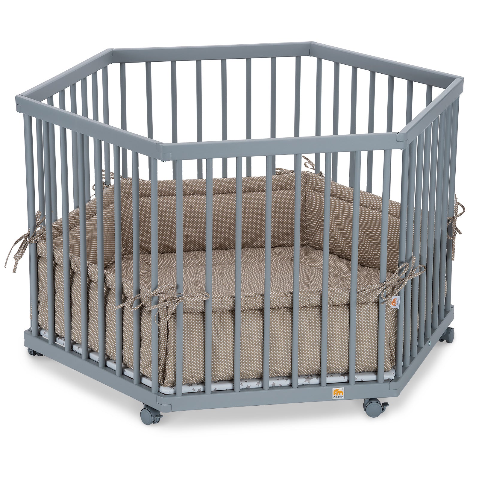Playpen hexagonal painted grey