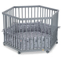 Playpen hexagonal painted grey