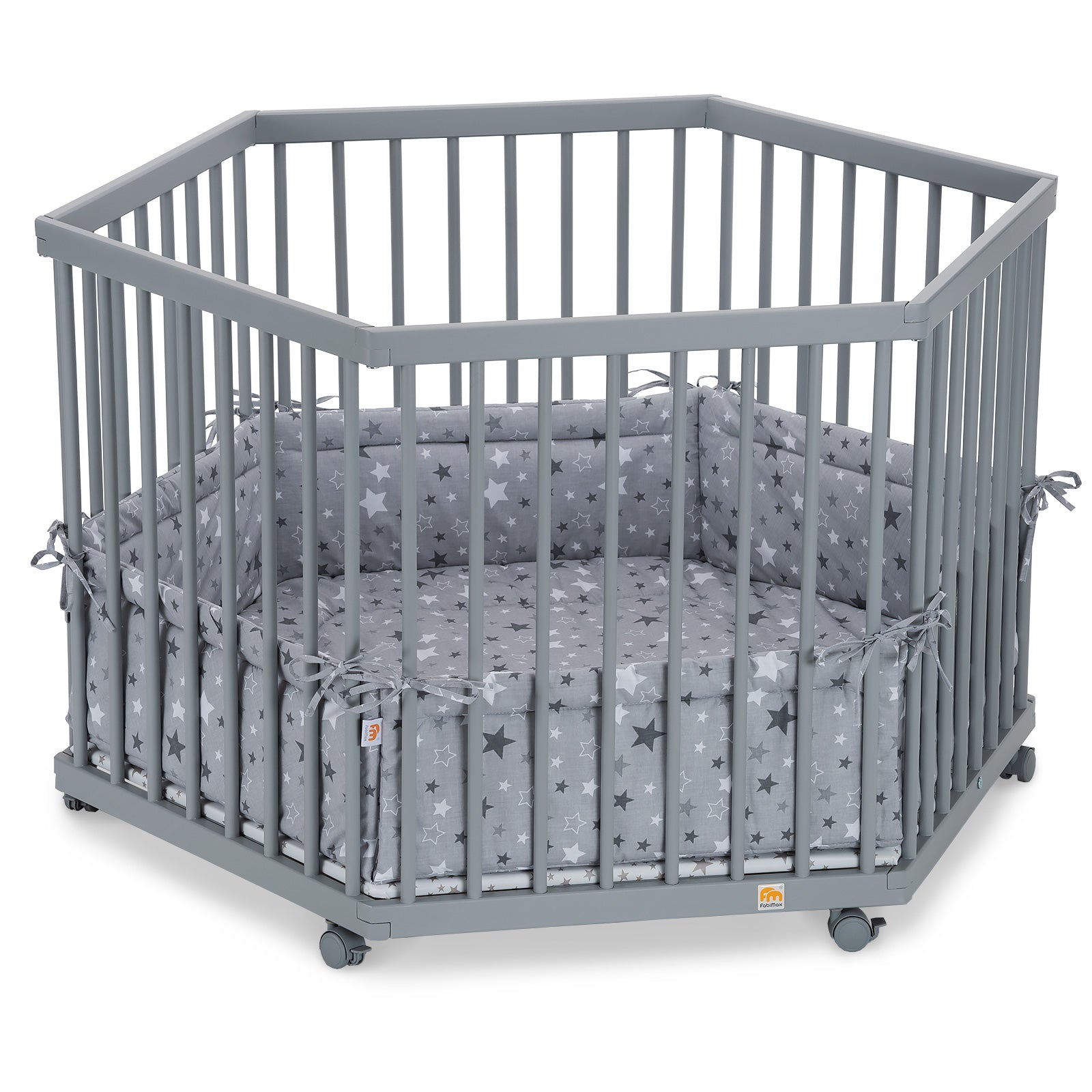 Playpen hexagonal painted grey