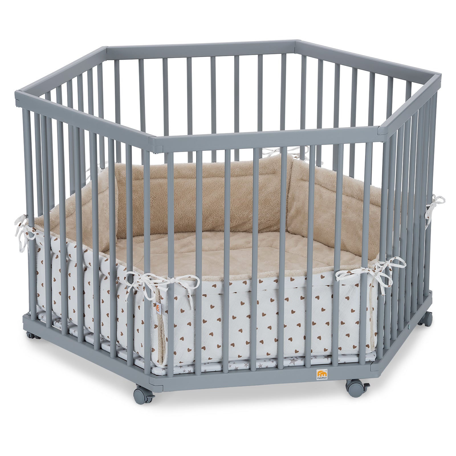 Playpen hexagonal painted grey