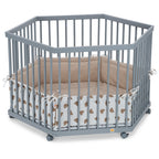 Playpen hexagonal painted grey
