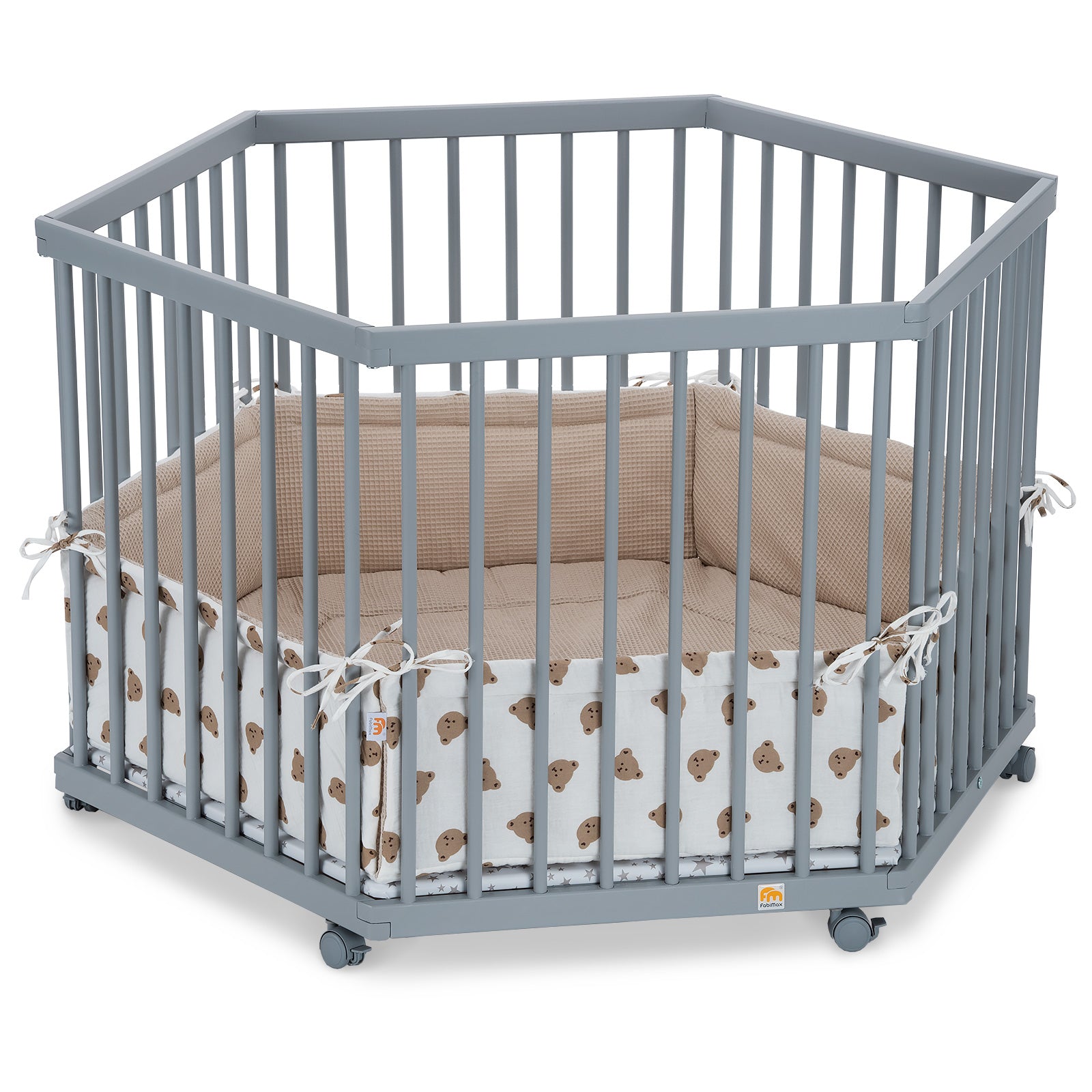 Playpen hexagonal painted grey