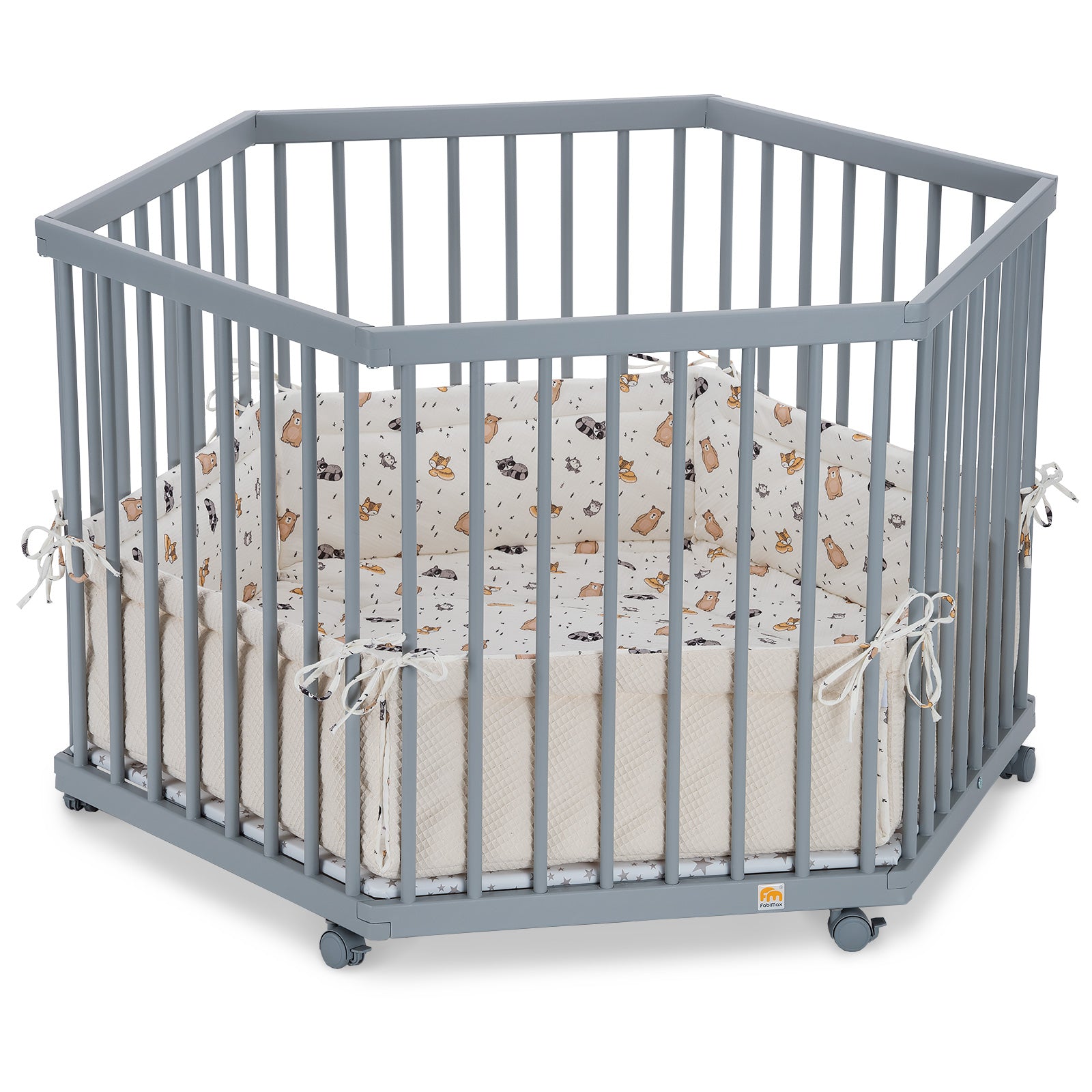 Playpen hexagonal painted grey