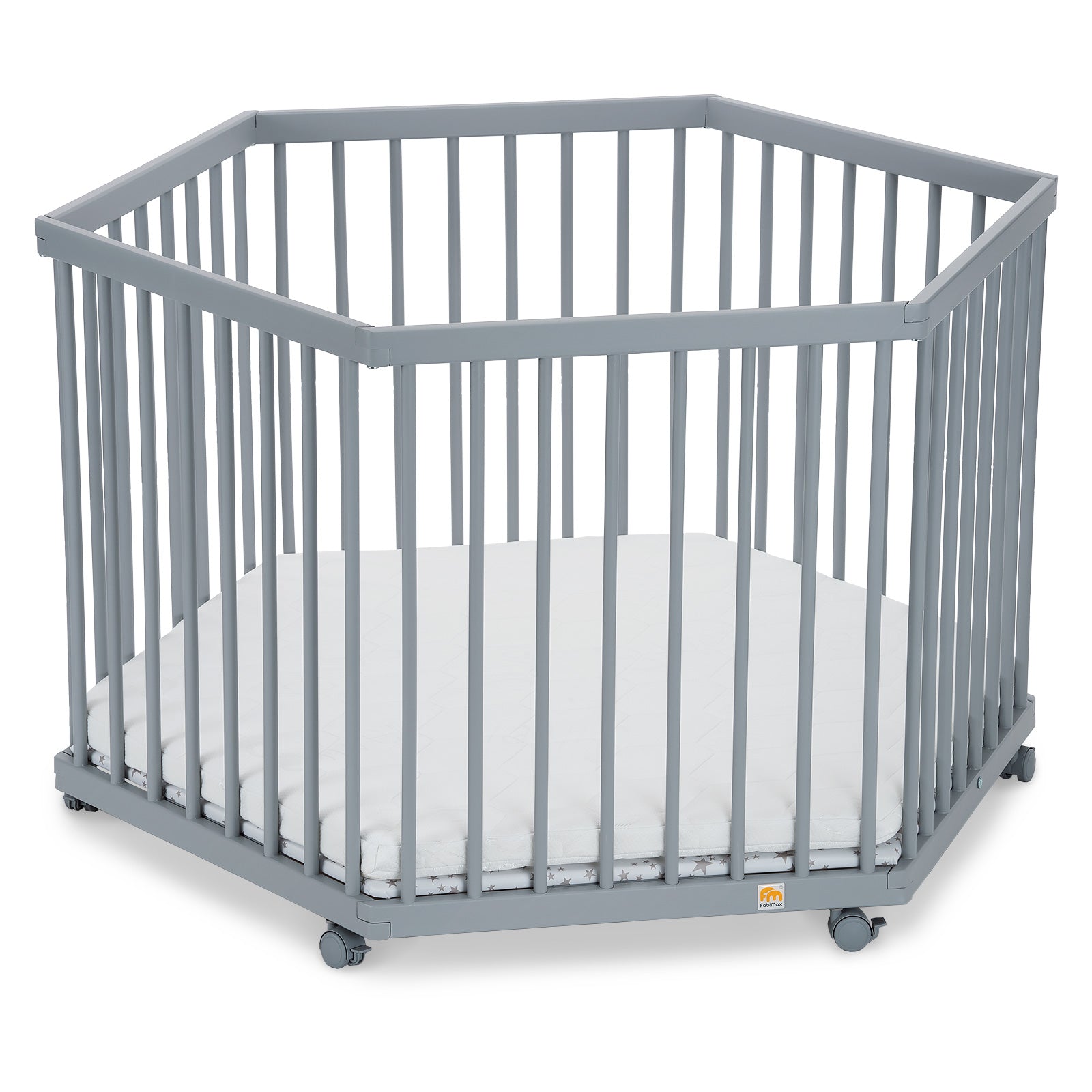 Playpen hexagonal painted grey