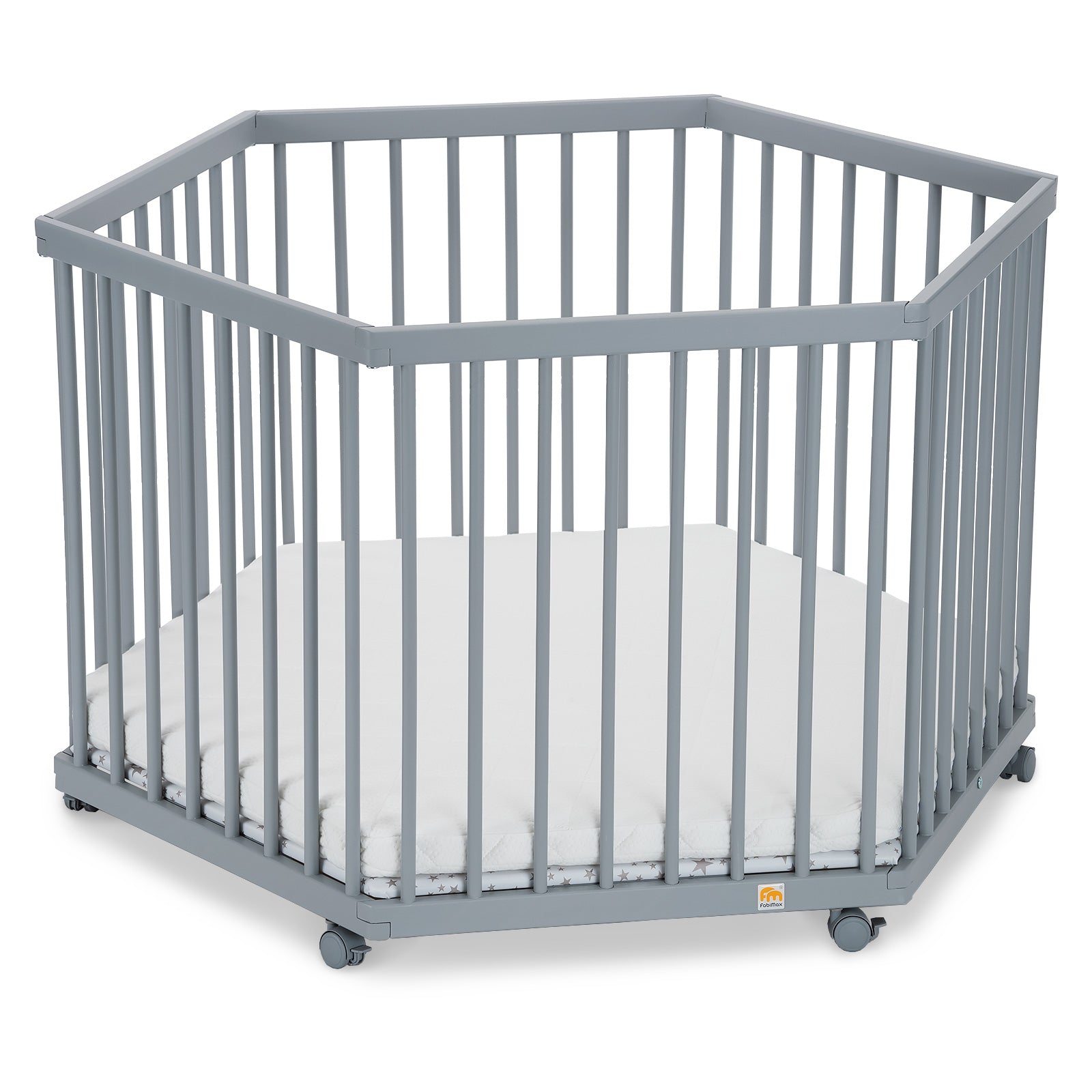 Playpen hexagonal painted grey