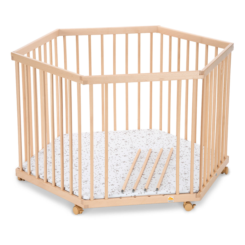 Playpen hexagon clear varnished