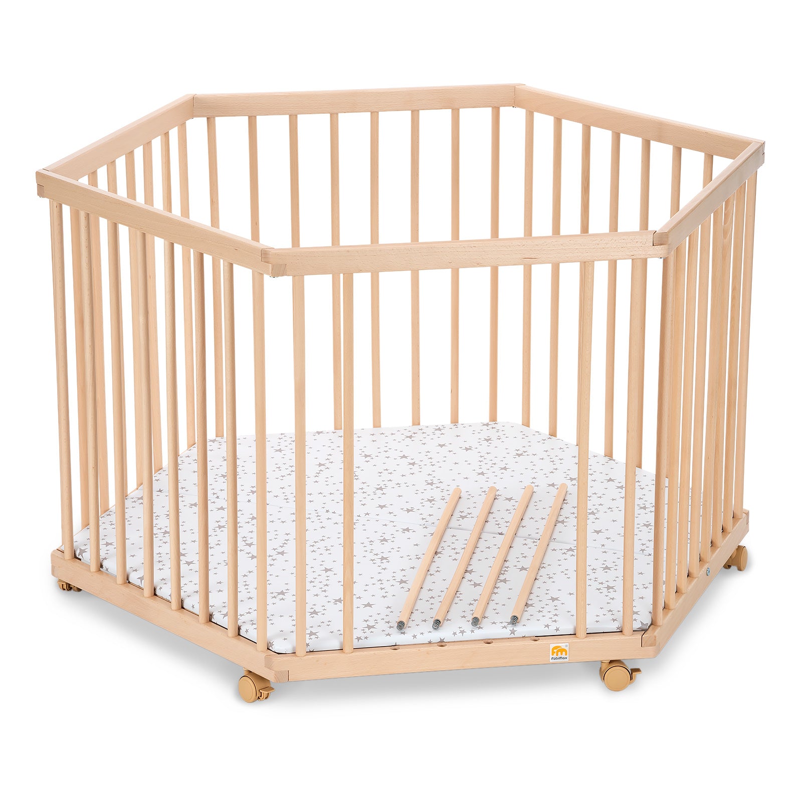 Playpen hexagon clear varnished