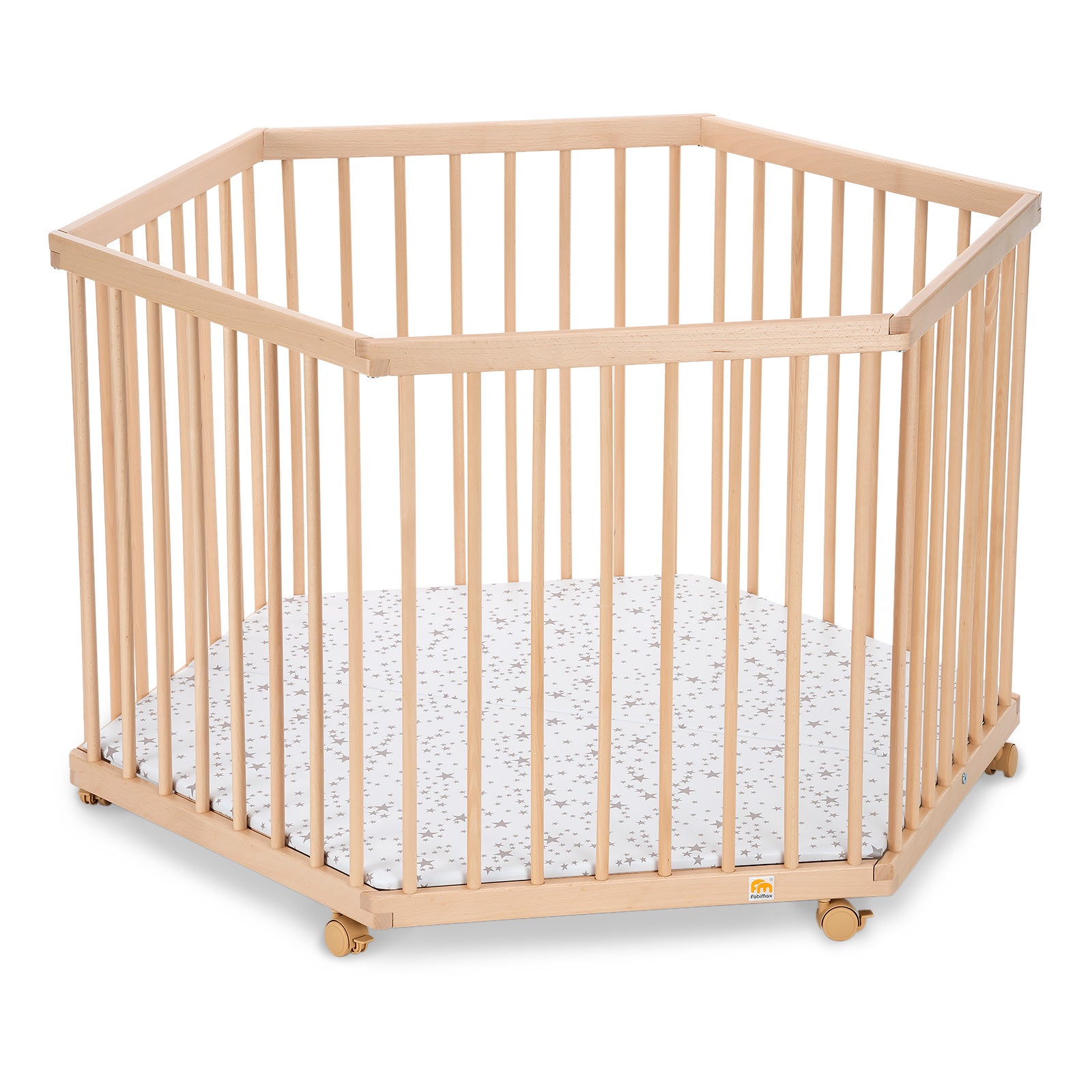 Playpen hexagon clear varnished