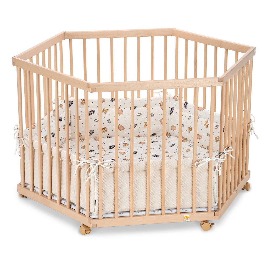 Playpen hexagon clear varnished
