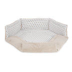 Teddy / Musselin Laufgittereinlage 6-eck Herzen