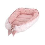 Waffel-/ Musselin Babynest Rosa Blümchen