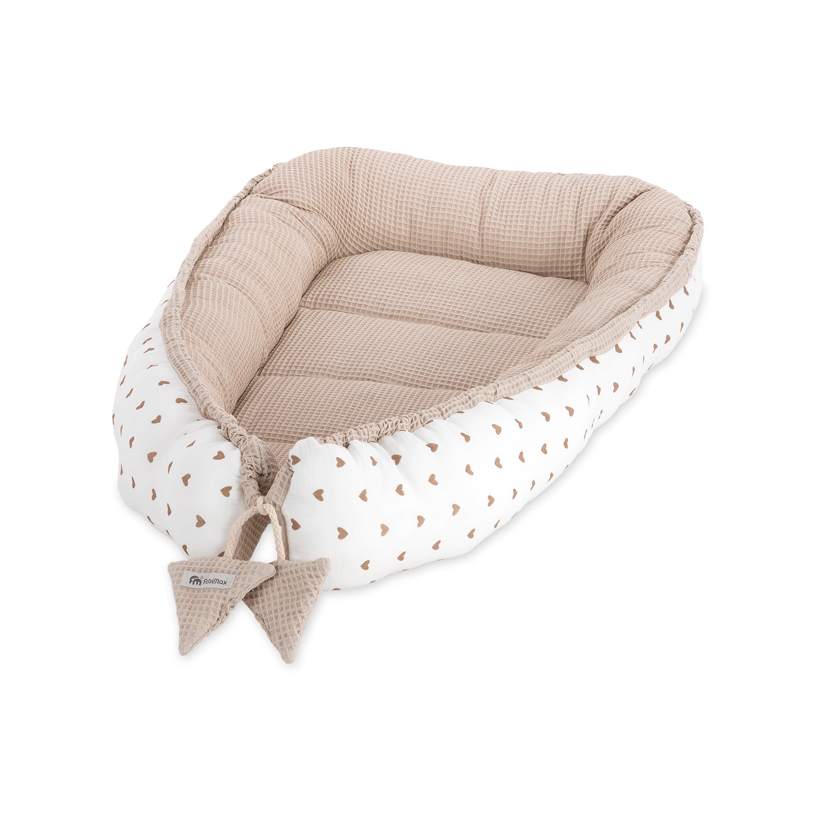 Waffel-/ Musselin Babynest Herzen