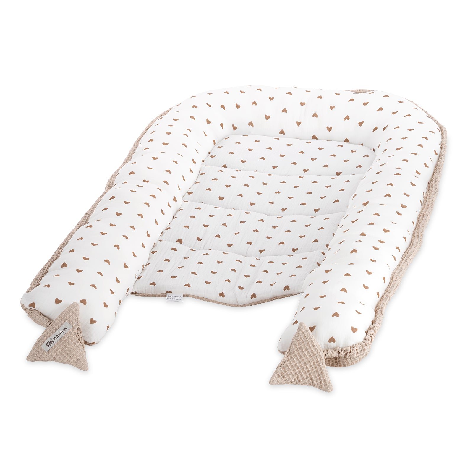 Waffel-/ Musselin Babynest Herzen