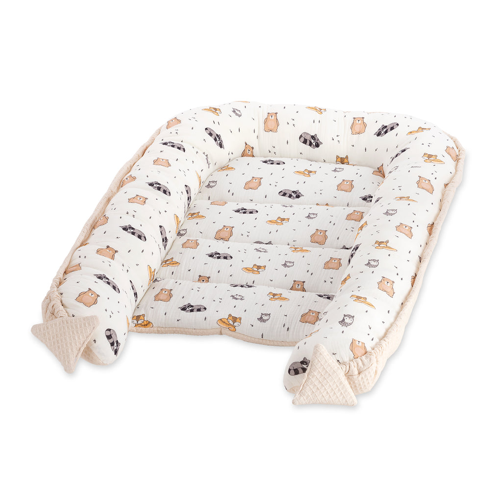 Waffel-/ Musselin Babynest Tierchen