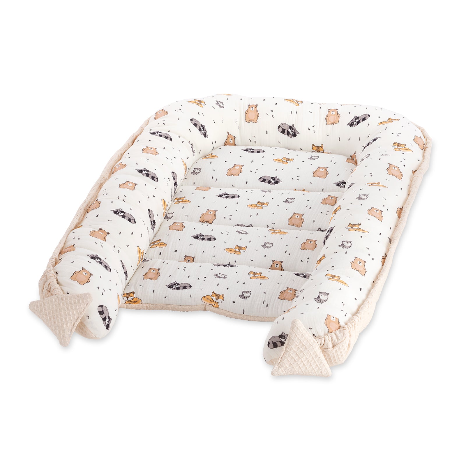 Waffel-/ Musselin Babynest Tierchen