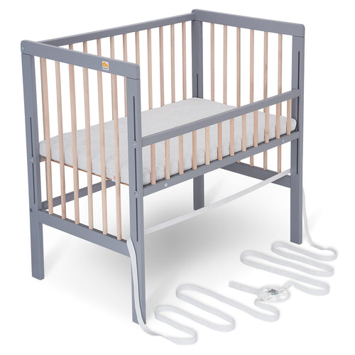 Beistellbett Boxspring Fix grau / natur