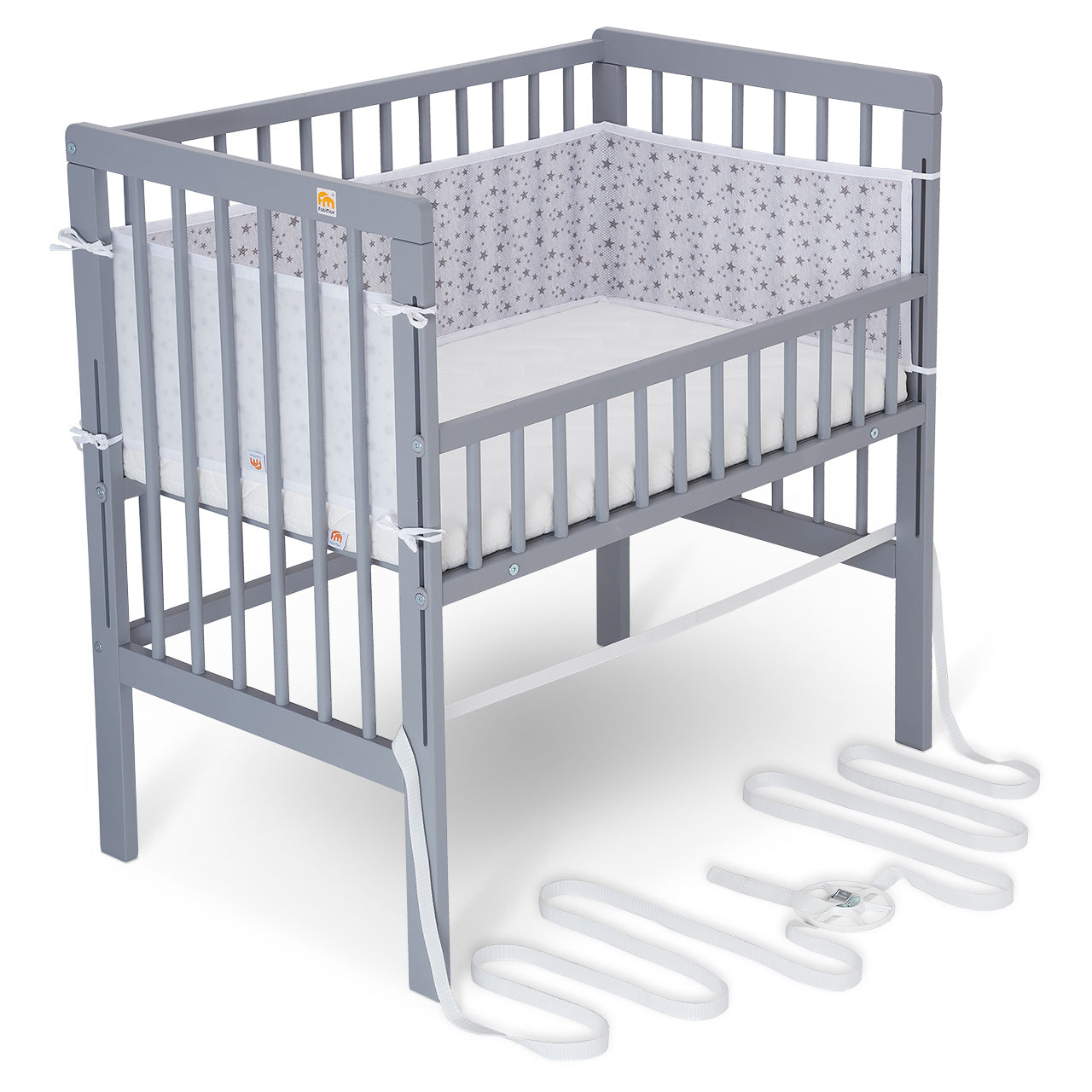 Beistellbett Boxspring Fix grau