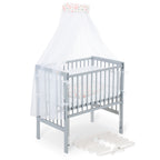 Beistellbett Boxspring Flex 26 grau Komplettset mit Schlafsack
