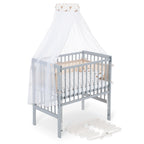 Boxspring Flex 26 grey bedside crib complete set with blanket / pillow