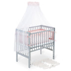 Boxspring Flex 26 grey bedside crib complete set with blanket / pillow