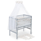 Beistellbett Boxspring Flex 26 grau Komplettset mit Schlafsack